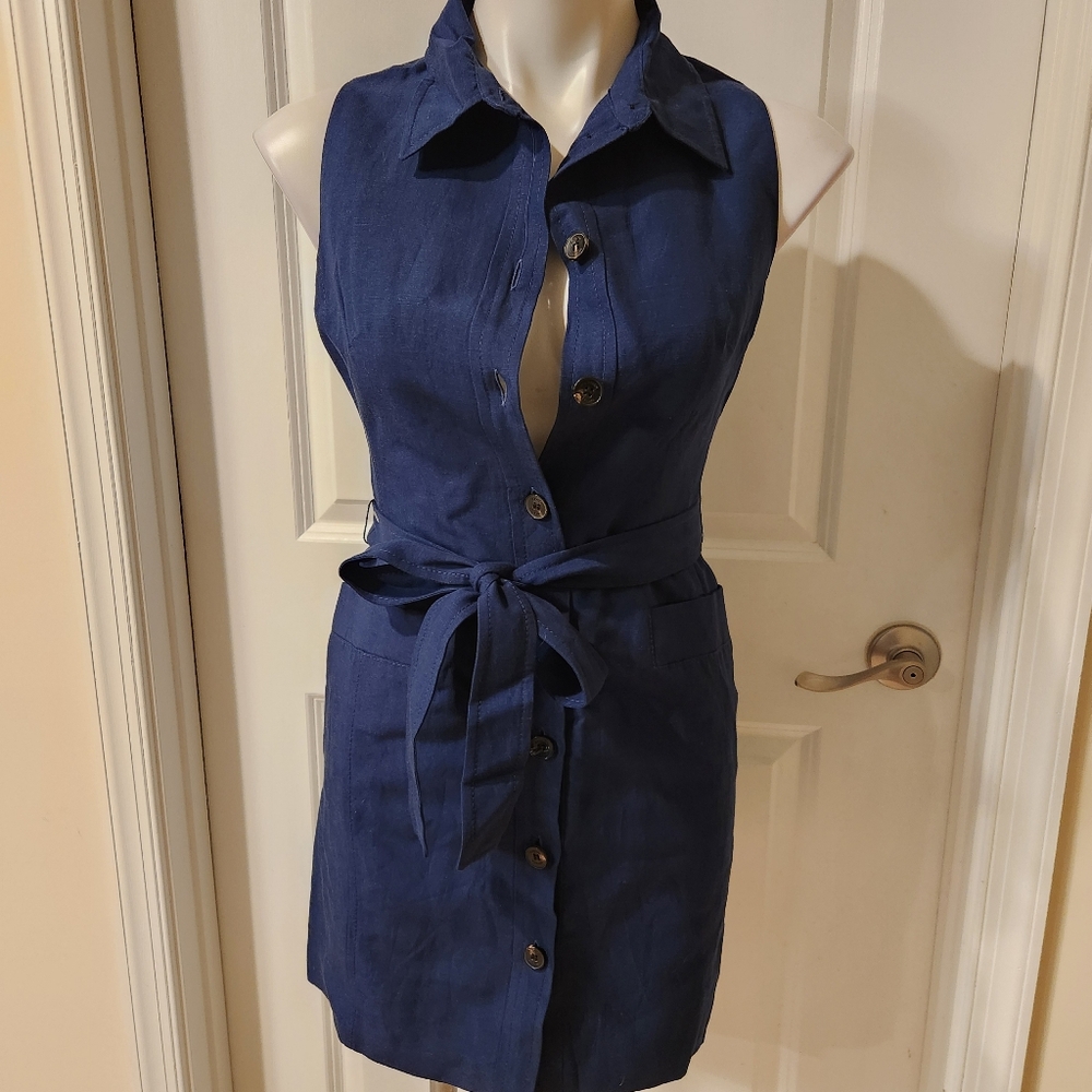 Karen Millen New Linen Dress Size 2P